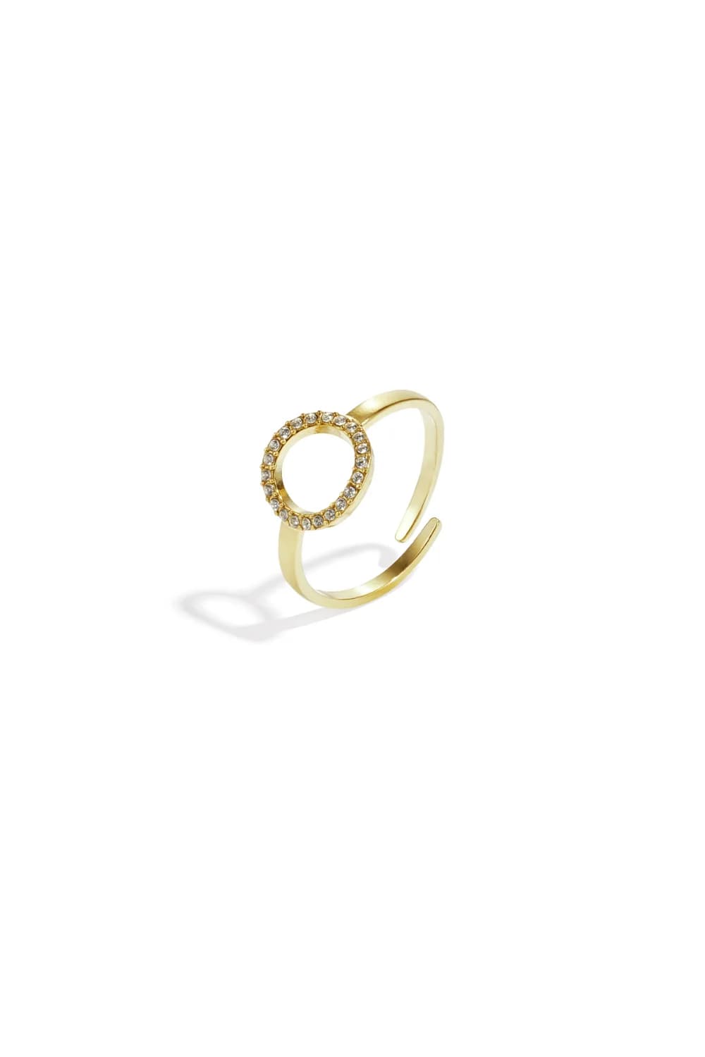 Cirkel ring met steentjes goud