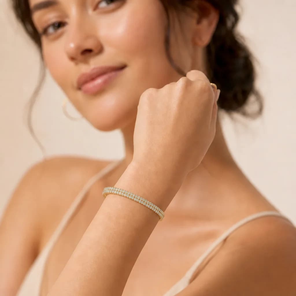 Manchet armband goud met steentjes