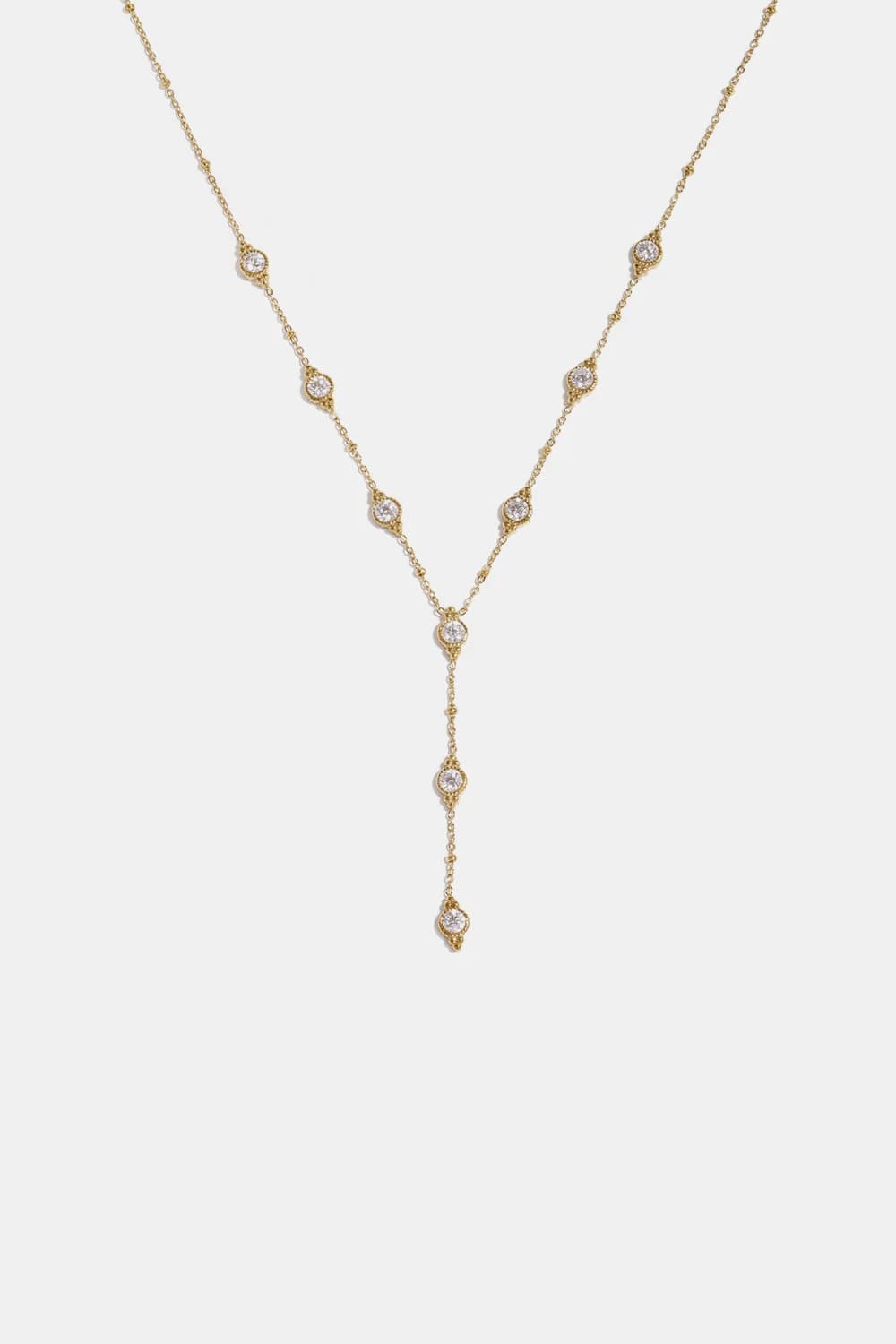 Elegante hangketting geometrische vorm met steentjes goud