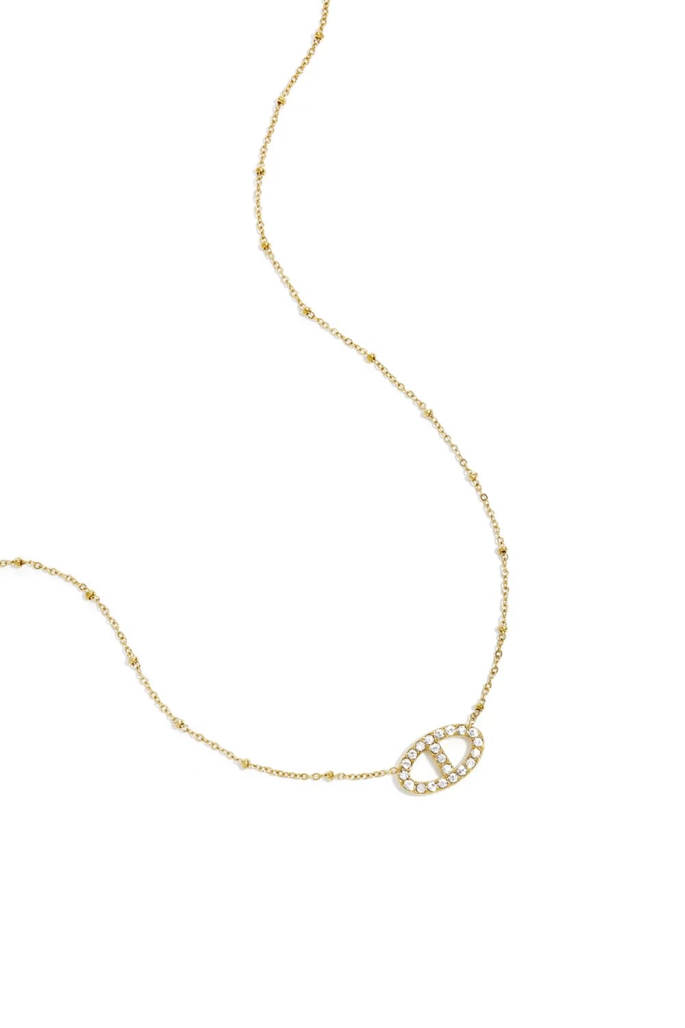 Ketting met ovale hanger goud
