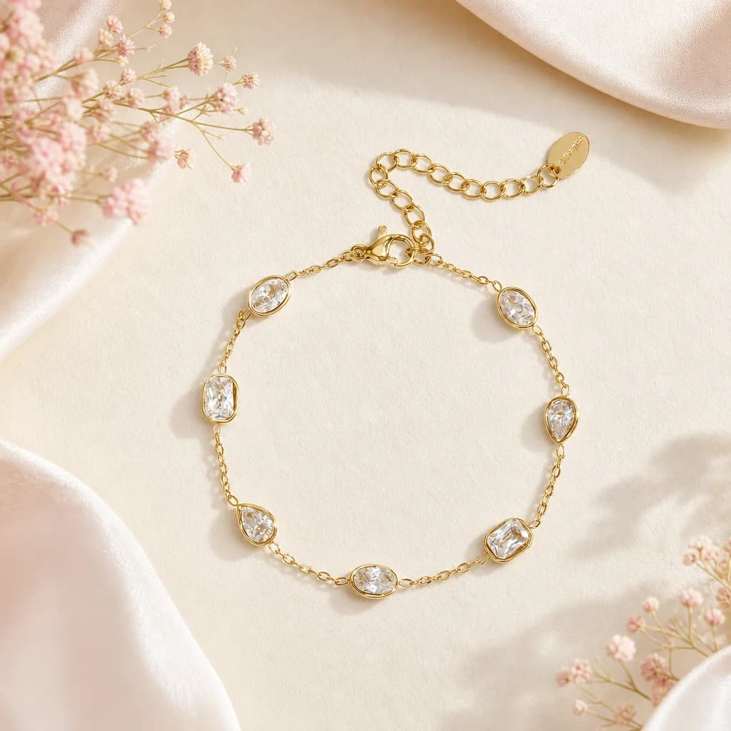 Armband met zirkonia steentjes goud