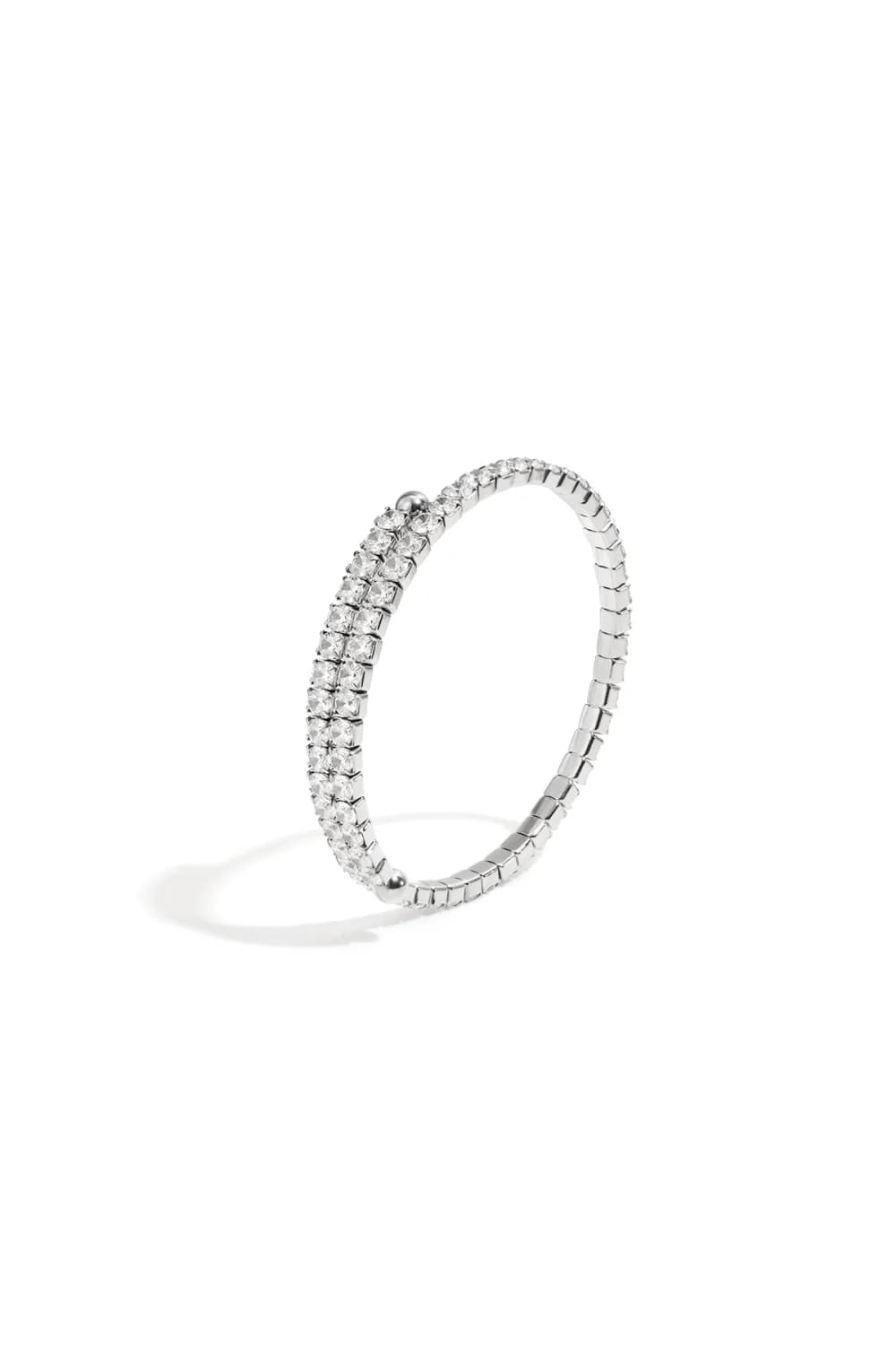 Manchet armband zilver met steentjes