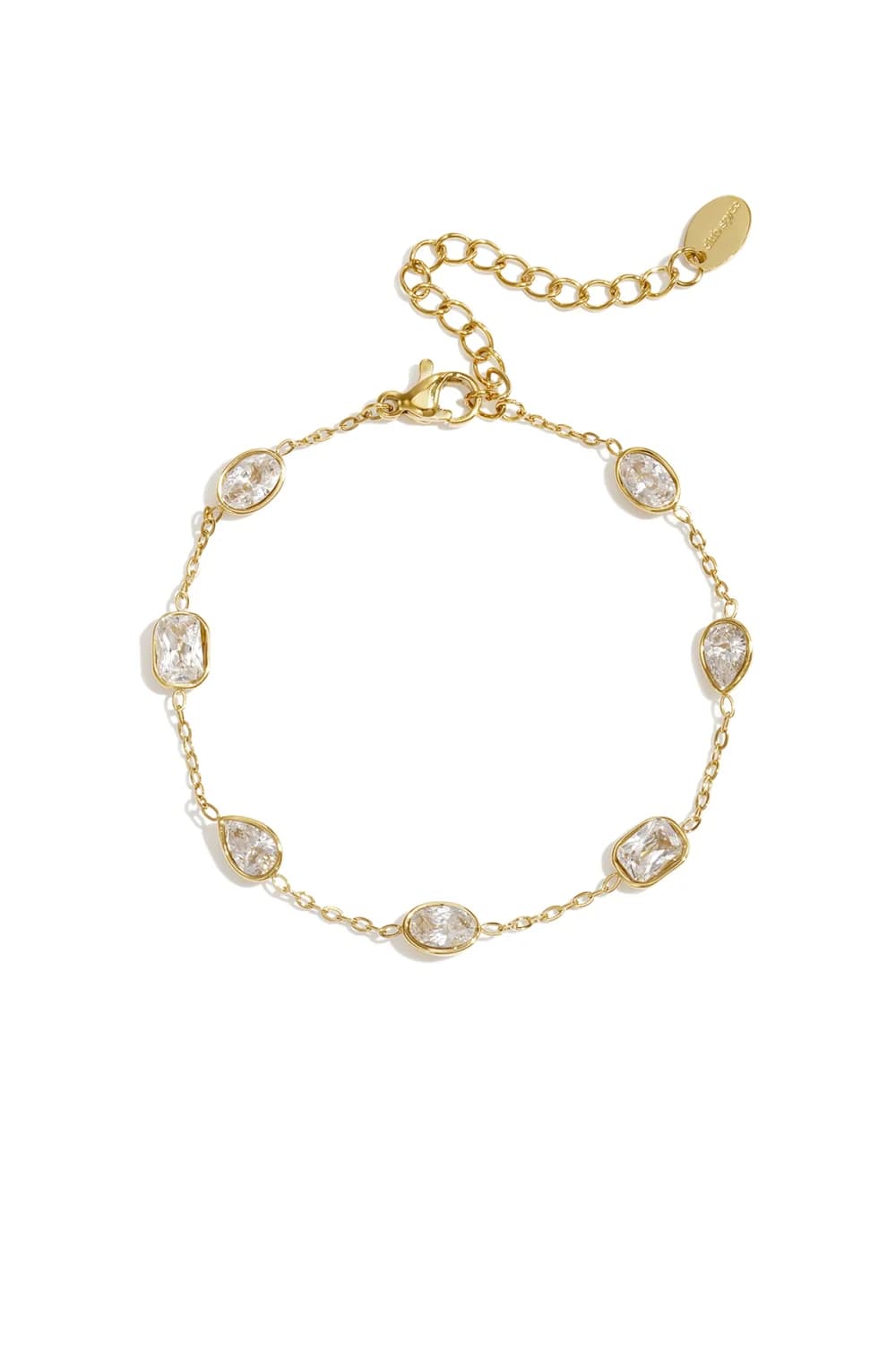 Armband met facetgeslepen steentjes goud