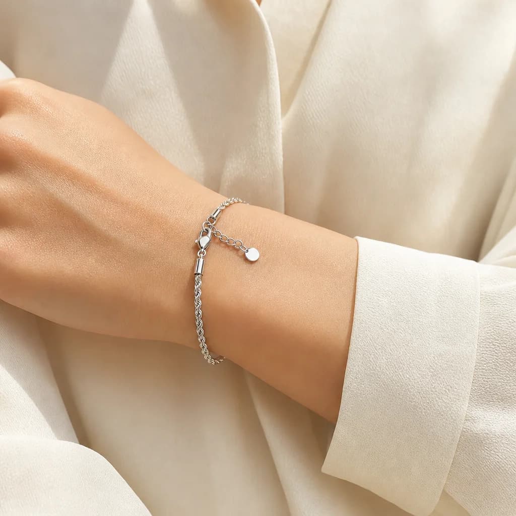 Gedraaide armband zilver