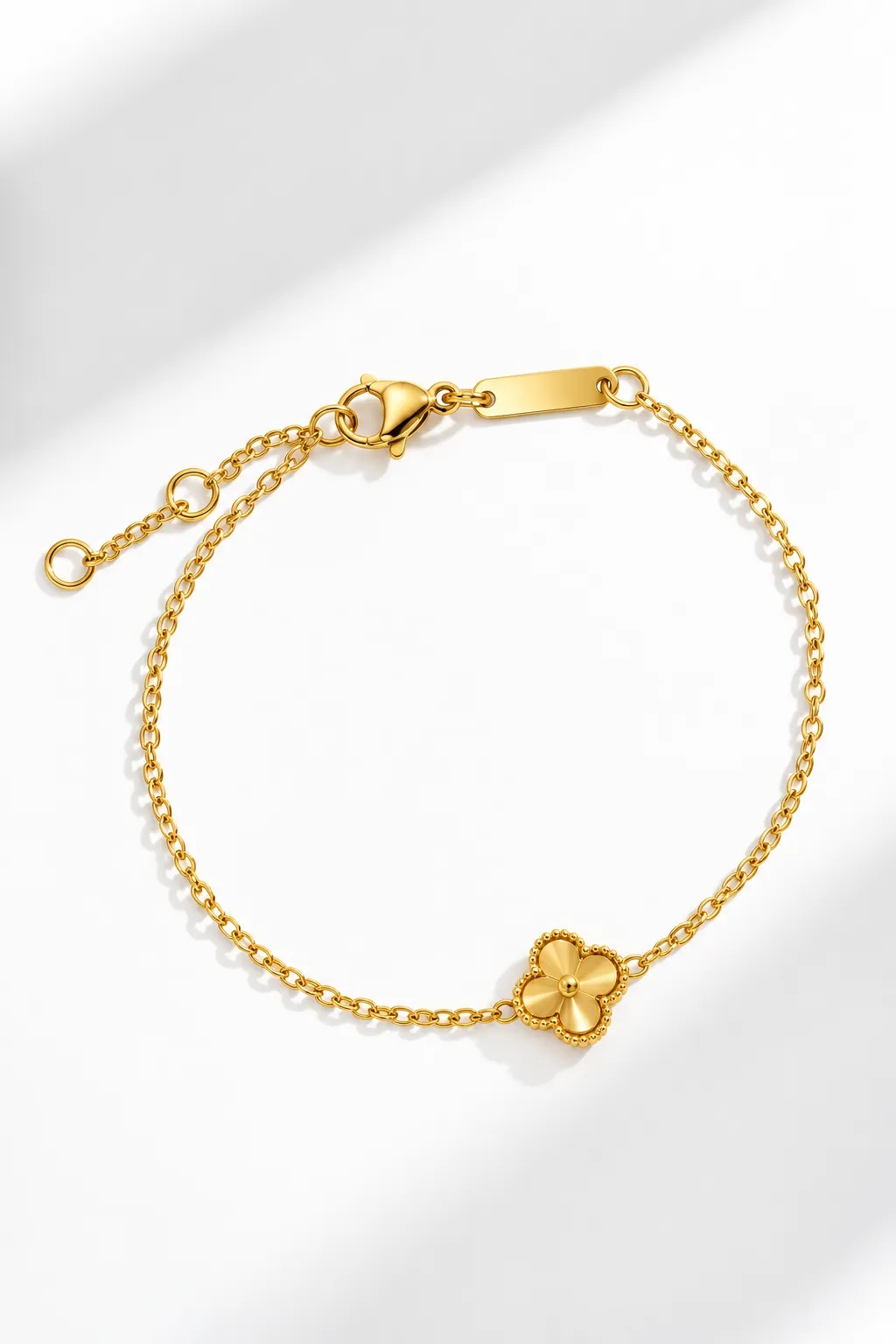 Fijne armband goud met klaver